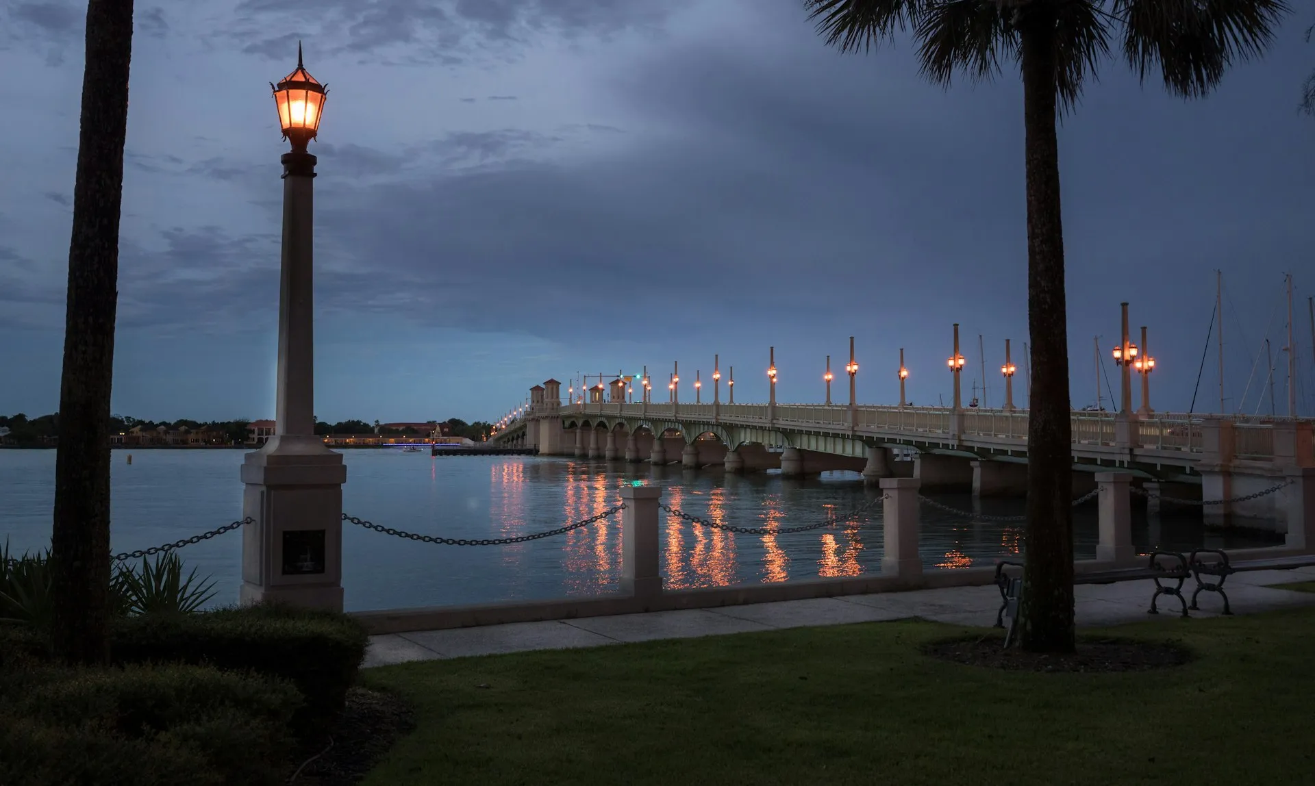 Bridge of Lions at dusk in St. Augustine, Florida — heart of our service area